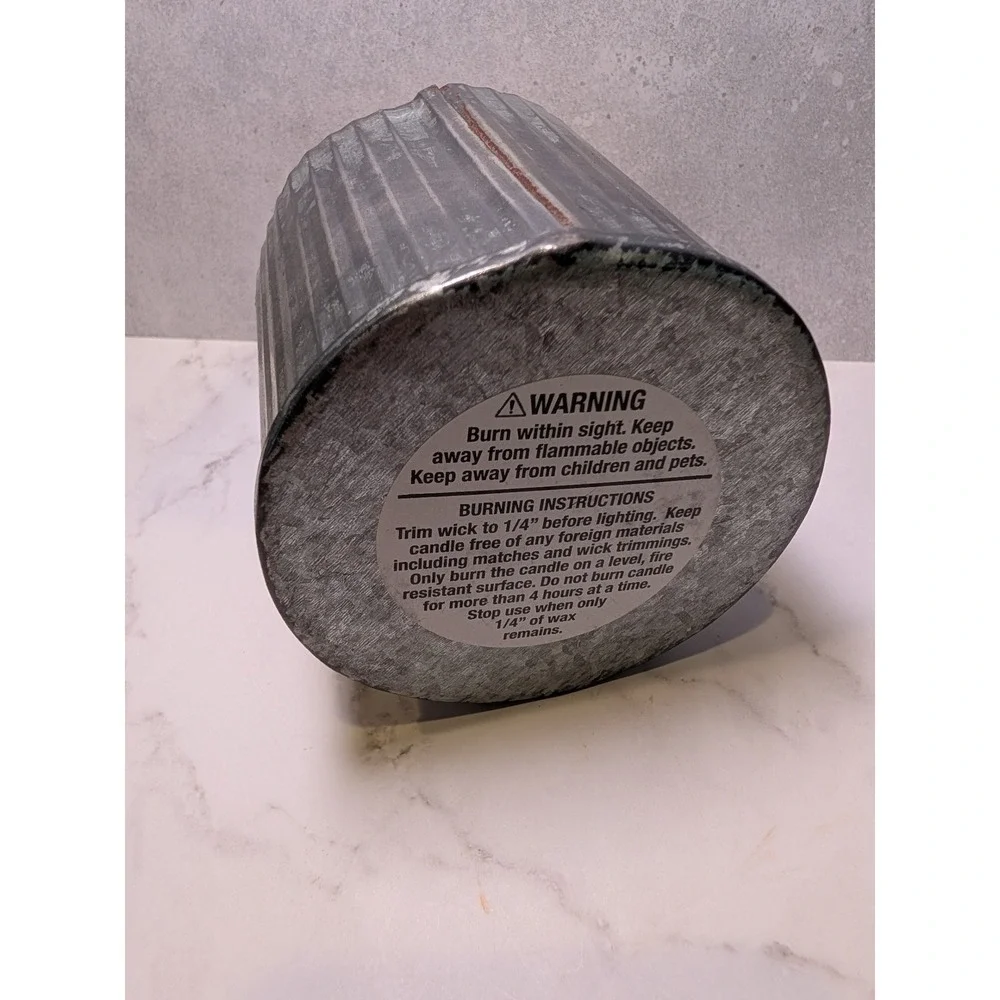 Anchored Northwest Fall Harvest Soy Wax Candle Triple Wood Wick Galvanized Tin
